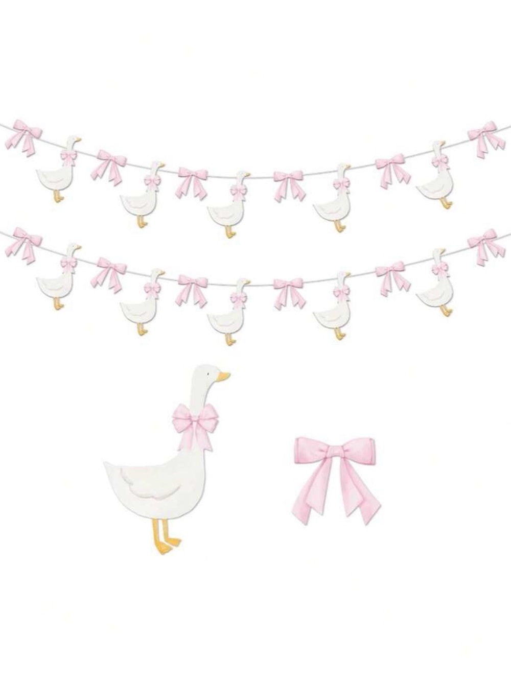 White Goose & Pink Bow Banner